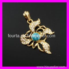 18K gold plated folwer pendant