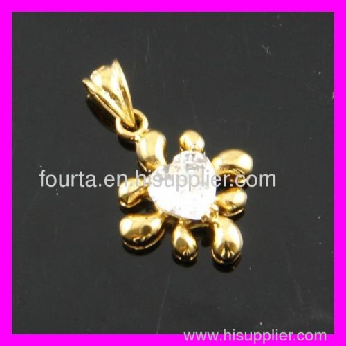 zircon 18 karat gold plated pendant