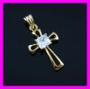 18k gold plated cross pendant FJ 1620309