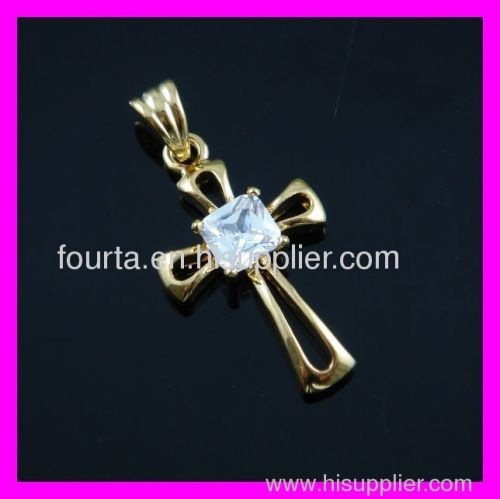 18k gold plating cross pendant