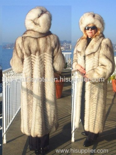 Blue Fox hand tailored Fur coat ankle length
