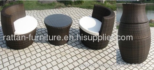 wicker outdoor furniture dinner set with 2 chairs