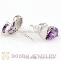 Cheap silver stud earrings wholesale with cubic zirconia