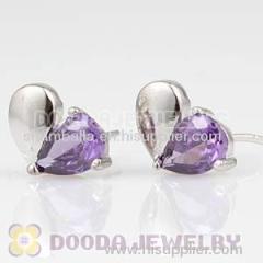 Cheap silver stud earrings wholesale with cubic zirconia