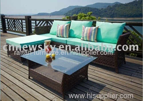 outdoor leisure garden PE rattan sofa alu frame sofa set