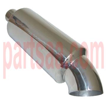 SS 304 stainless steel universal round muffler with bend tip