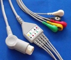 Mindray one-piece ECG cable with 5-lead IEC snap leadwires