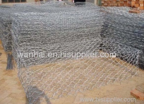 hexagonal wire mesh flood bank or guiding bank gabion