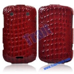 Wholesale BlackBerry Bold Leather Case, Crocodile Skin Leather Flip Case Cover for BlackBerry Bold 9900/ 9930(Red)