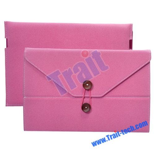 Purse Style Soft Leather Case Stand for Samsung Galaxy Tab P7510 (Pink)