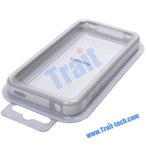 TPU Bumper Case for iPhone 4 (Grey + White)