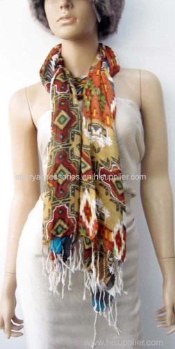 100% viscose mutti printed scarf