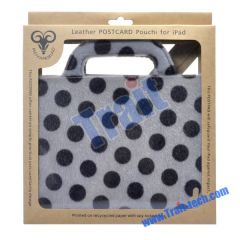 Dots Pattern Mink Handbag Stand Leather Case for iPad 2(Grey)