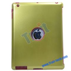 Hole Design Silicone + Aluminium Metal Hard Back Cover for iPad 2 (Green)