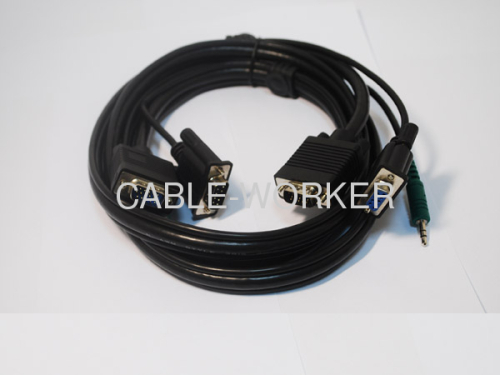 KVM cable assemblies HDB15PM+DB9PM+DC3.5 TO HDB15PM+DB9PF+DC3.5