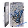 Blue Butterfly Pattern Rhinestone Diamond Case for iPod Touch 4