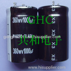 Radial electrolytic capacitor photo flash light type