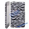 Zebra grain Pattern Leather Coat Hard Case for Apple iPod Touch 4