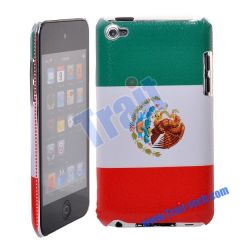 Mexico National Flag Pattern Leather Coat Hard Case for Apple iPod Touch 4
