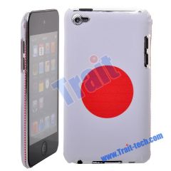 Japan National Flag Pattern Leather Coat Hard Case for Apple iPod Touch 4