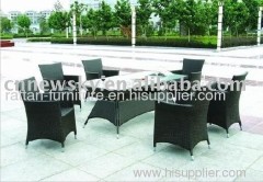 outdoor pe wicker furniture dining room set
