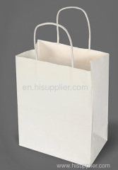 White kraft paper shopping bags