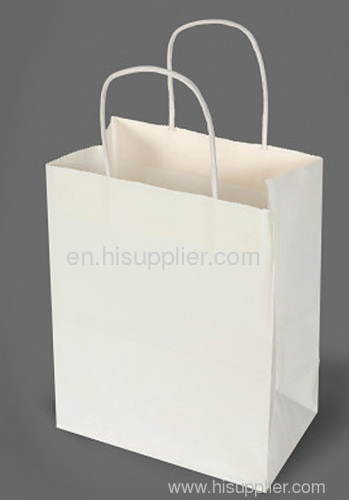 White kraft paper shopping bags