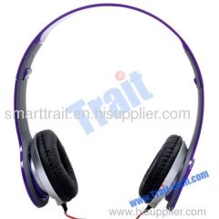 Purple Handfree 3.5mm Foldable Earphone Headphone