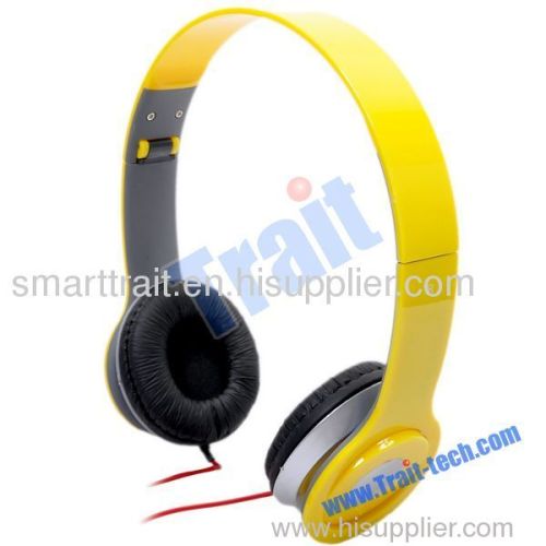 Yellow Handfree 3.5mm Foldable Earphone Headphone
