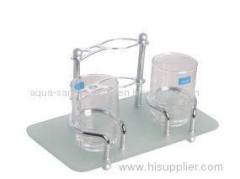 Table Toothbrush Holder & Toothpaste with double tumbler hol