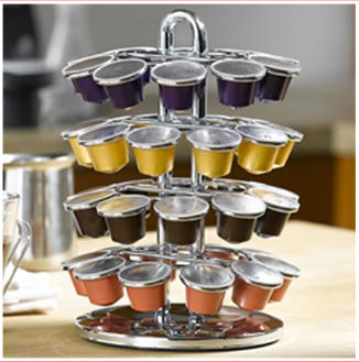 Rotating nespresso capsule tree rack