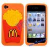 Unique McDonald's Pattern Silicone Case for iPhone 4S/iPhone 4(Orange)