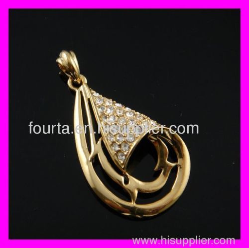 18k gold plated zircon pendant