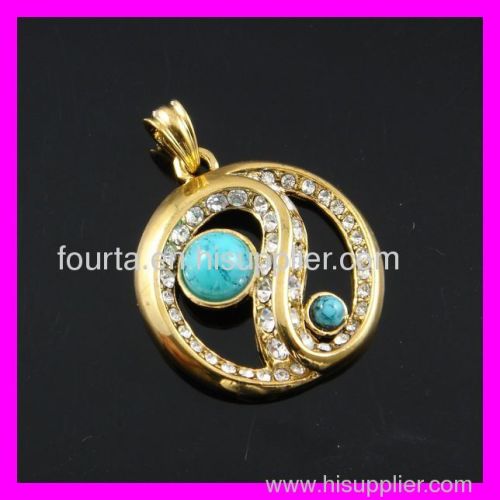 18K gold plated turquoise pendants