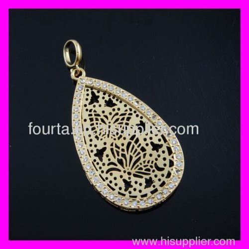 Drop water 18K gold plated allah pendant