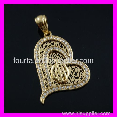 Gold plated muslem zircon pendant