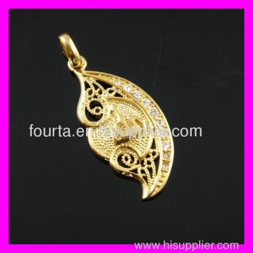 Moon 18k golden plated allah pendant