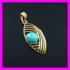 Turquoise 18K gold plated pendant 1620524