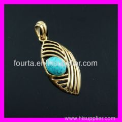 Turquoise 18K gold plated pendant 1620524