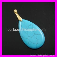 big drop water turquoise 18k pendant