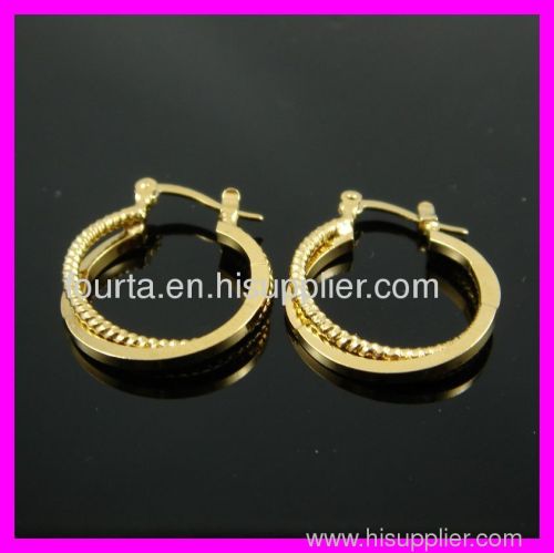 FJ shiny 18k gold plated earring IGP