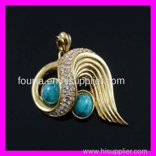 fashion gold turquoise pendant