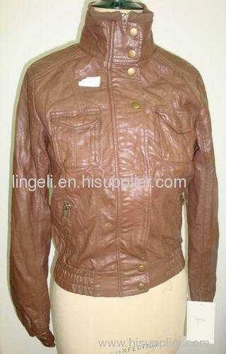 Women PU Leather Jacket HY0030