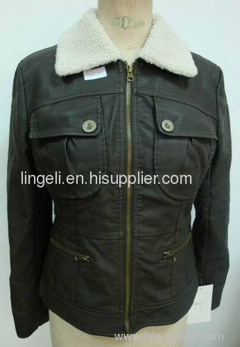 Women PU Leather Jacket HY0027