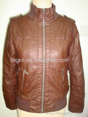 Women PU Leather Jacket HY0019