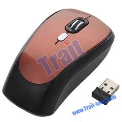 Mini 2.4GHz Wireless Optical Mouse for Home and Office Use(Brown)