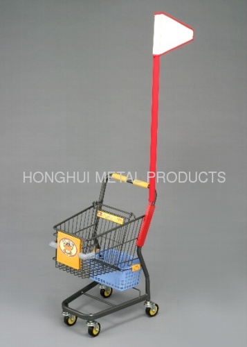 kid's small size shopping cart with flag