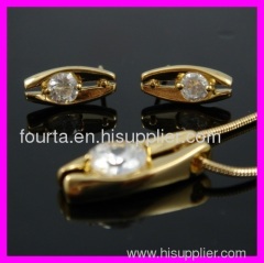 FJ 18k gold zircon plated set