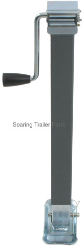 Square Jack with Footplate - Drop Leg - Side wind - 15" Lift - 5,000 lbs