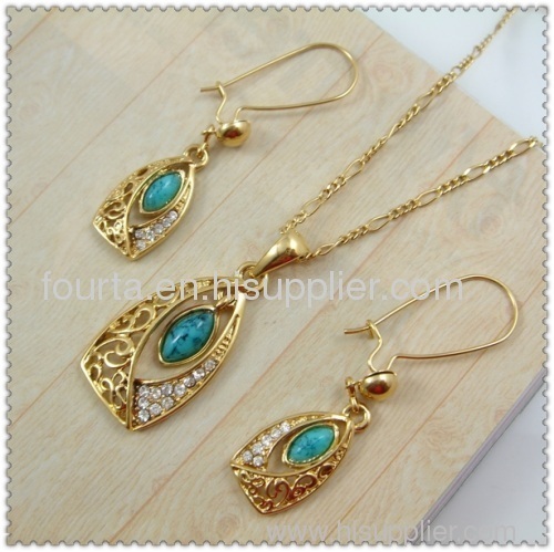 fallon turquoise 18k gold plated set IGP